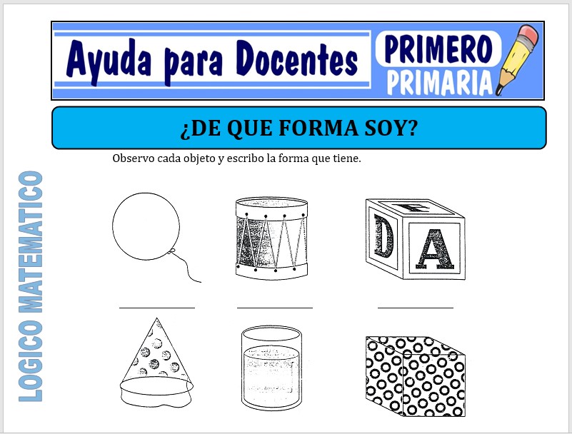 Modelo de la Ficha de qué Forma Soy para Primero de Primaria