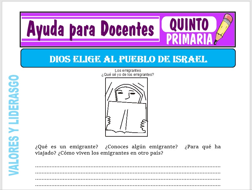 Modelo de la Ficha de Dios Elige a su Pueblo para Quinto de Primaria