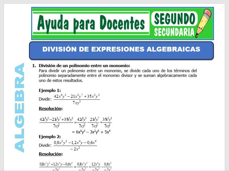 Álgebra para Segundo de Secundaria – Ayuda para Docentes