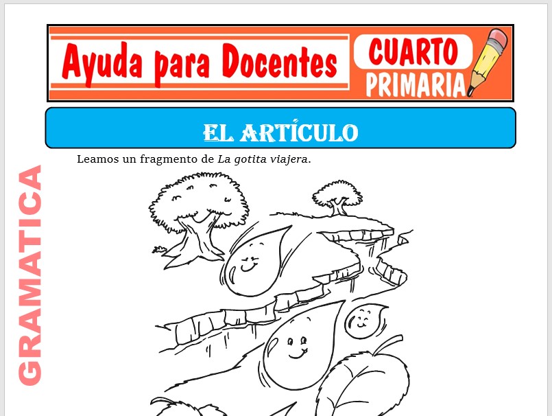 Modelo de la Ficha de Ejemplos de los Artículos para Cuarto de Primaria