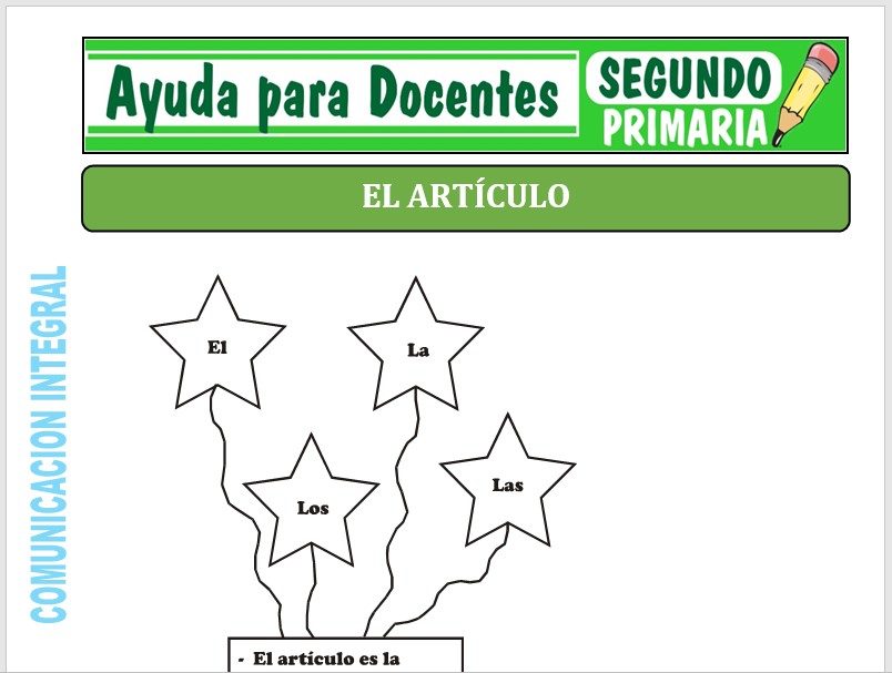 Modelo de la Ficha de El Artículo para Segundo de Primaria