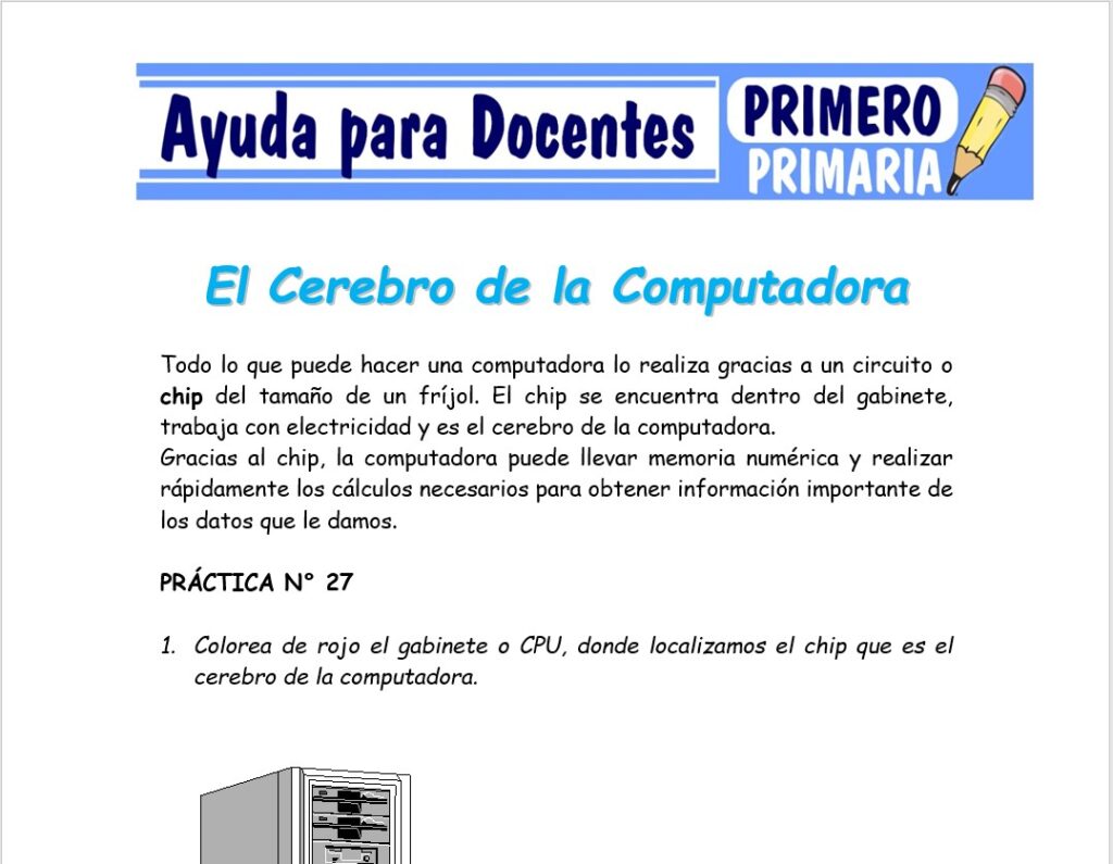 Computación para Primero de Primaria – Ayuda para Docentes