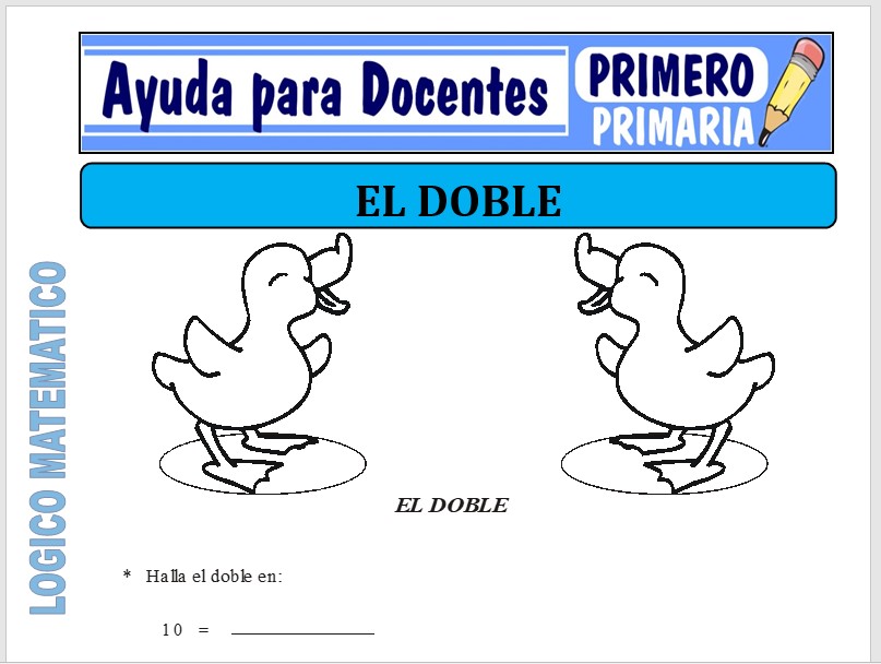 Modelo de la Ficha de El Doble para Primero de Primaria