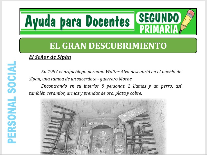 Modelo de la Ficha de El Gran Descubrimiento para Segundo de Primaria
