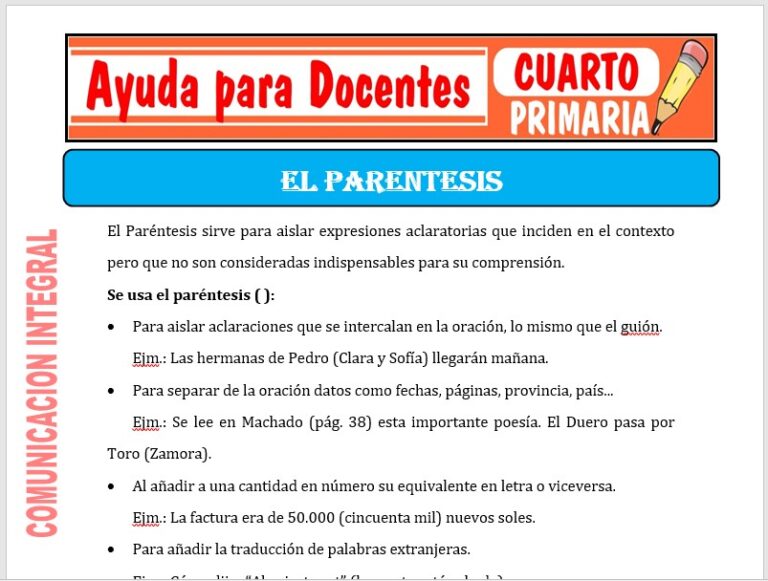 Comunicación Integral para Cuarto de Primaria – Ayuda para Docentes