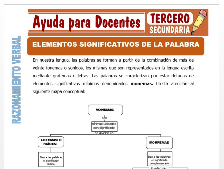 Razonamiento Verbal para Tercero de Secundaria – Ayuda para Docentes