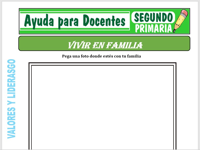 Modelo de la Ficha de Es Hermoso Vivir en Familia para Segundo de Primaria
