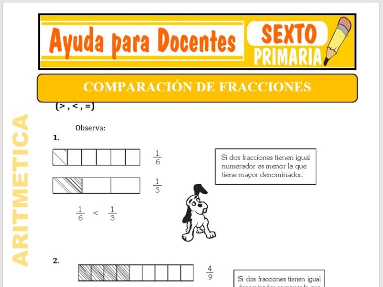 Comparación de Fracciones para Sexto de Primaria – Ayuda para Docentes