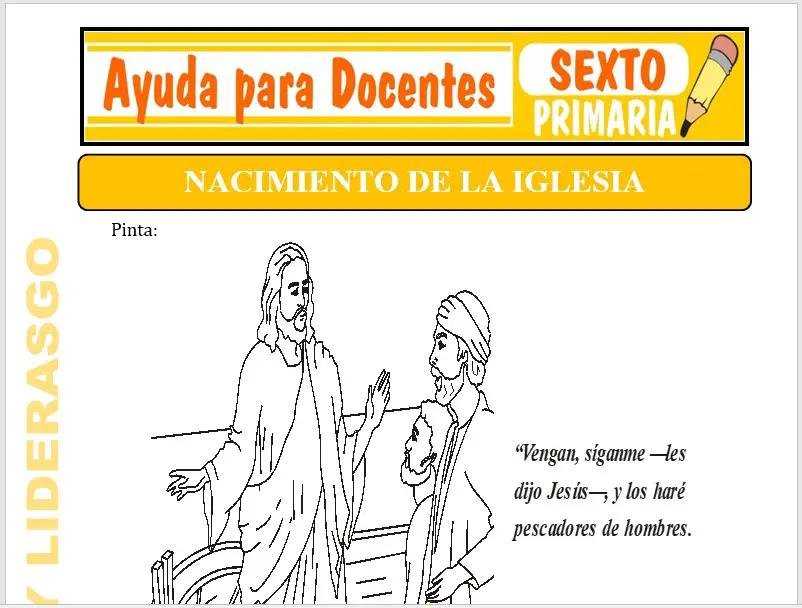 Modelo de la Ficha de Nacimiento de una Iglesia para Sexto de Primaria