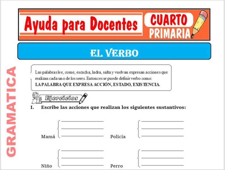 Gramática para Cuarto de Primaria – Ayuda para Docentes