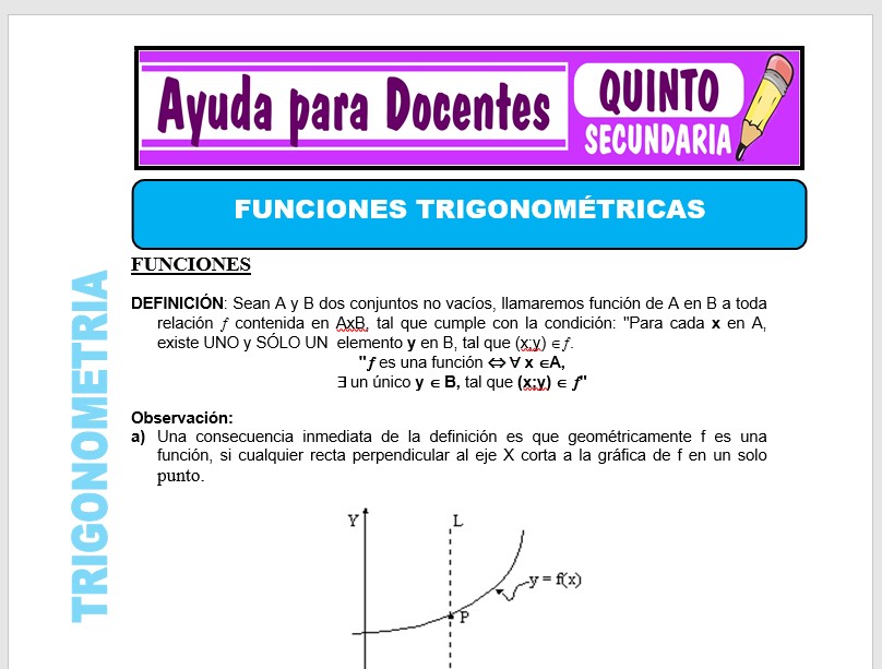 Funciones Trigonométricas para Quinto de Secundaria – Ayuda para Docentes