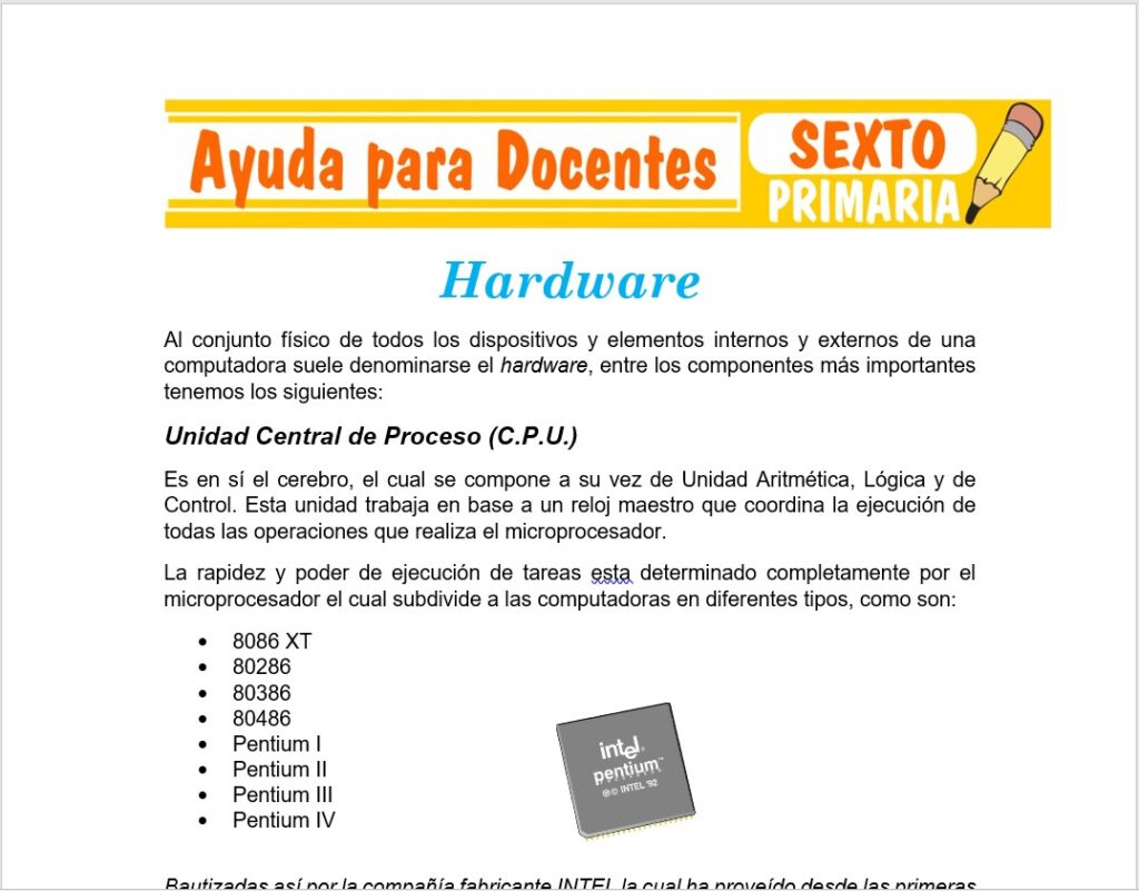 Computación para Sexto de Primaria – Ayuda para Docentes