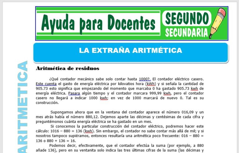 Aritmética para Segundo de Secundaria – Ayuda para Docentes