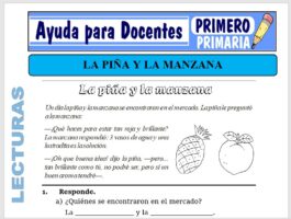 Modelo de la Ficha de La Piña Y la Manzana para Primero de Primaria
