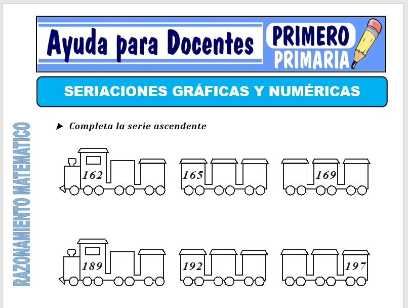 Modelo de la Ficha de La Seriación Gráfica y Numérica para Primero de Primaria