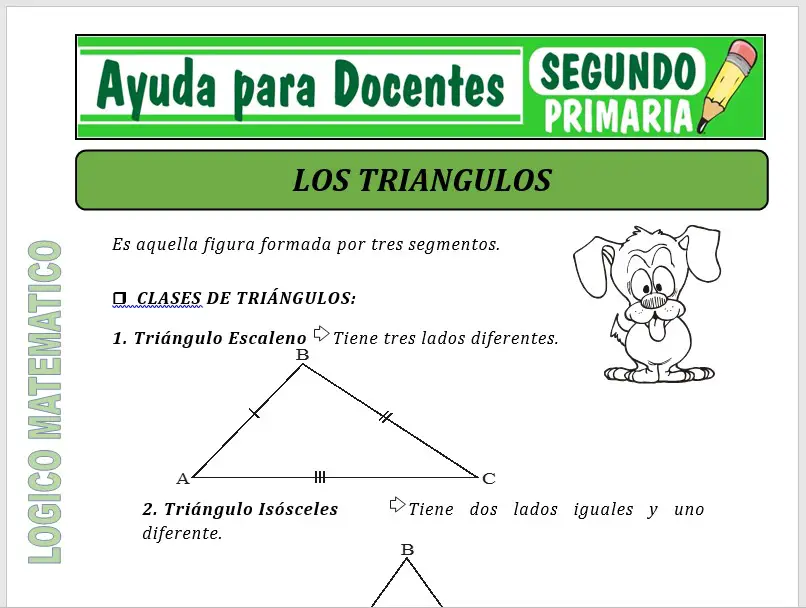 Modelo de la Ficha de Los Triángulos para Segundo de Primaria