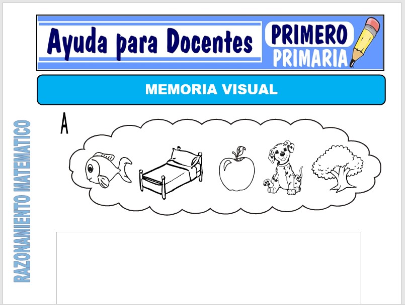 Modelo de la Ficha de Memoria Visual para Primero de Primaria