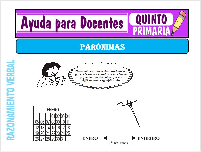Palabras Parónimas para Quinto de Primaria – Ayuda para Docentes