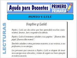 Modelo de la Ficha de Pepito y Lulú para Primero de Primaria