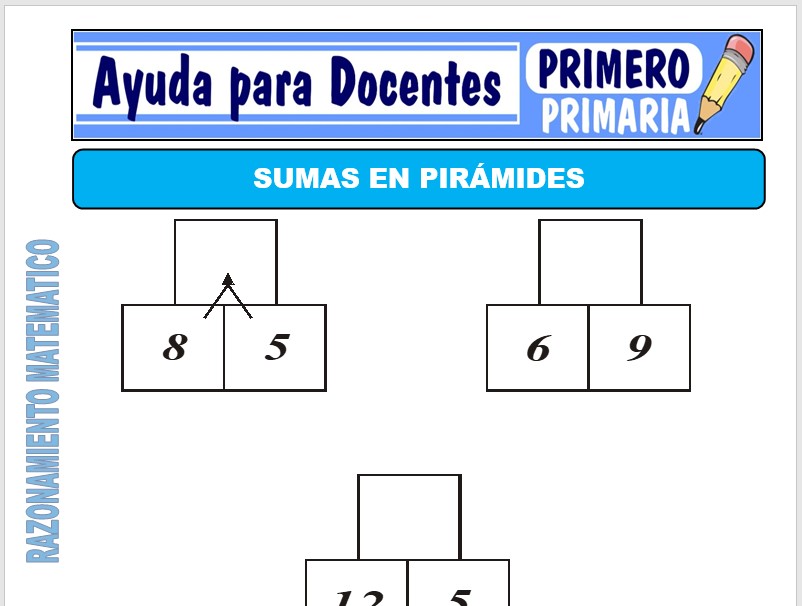 Modelo de la Ficha de Pirámides de Sumas para Primero de Primaria