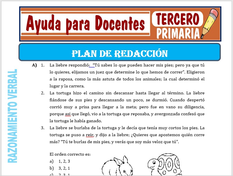 Modelo de la Ficha de Plan de Redacción para Tercero de Primaria Modelo de la Ficha de Plan de Redacción para Tercero de Primaria