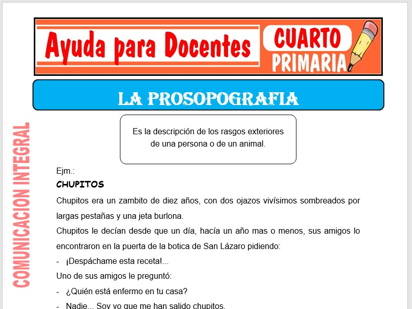 Modelo de la Ficha de La Prosopografía para Cuarto de Primaria