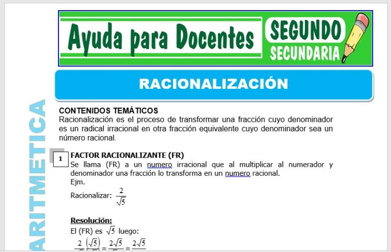 Aritmética para Segundo de Secundaria – Ayuda para Docentes