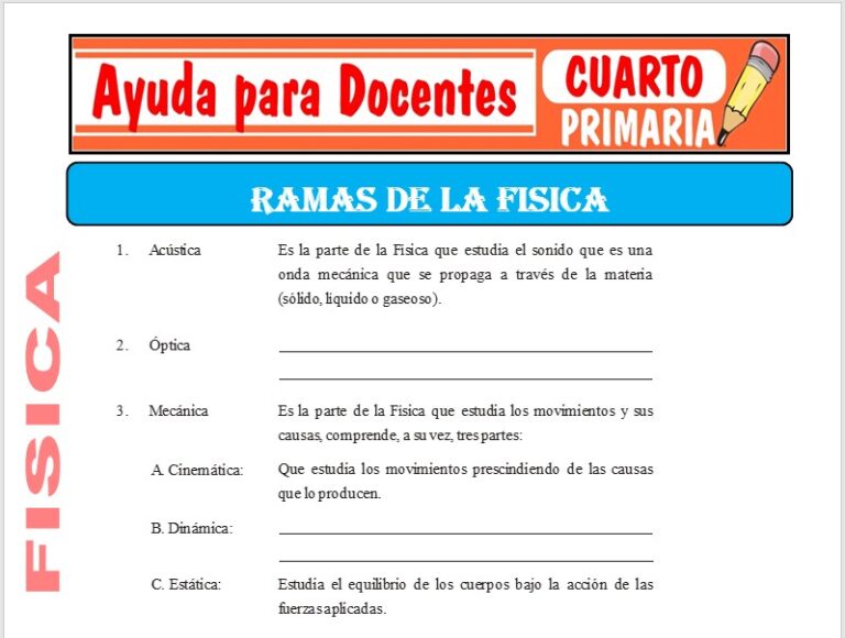 Física para Cuarto de Primaria – Ayuda para Docentes