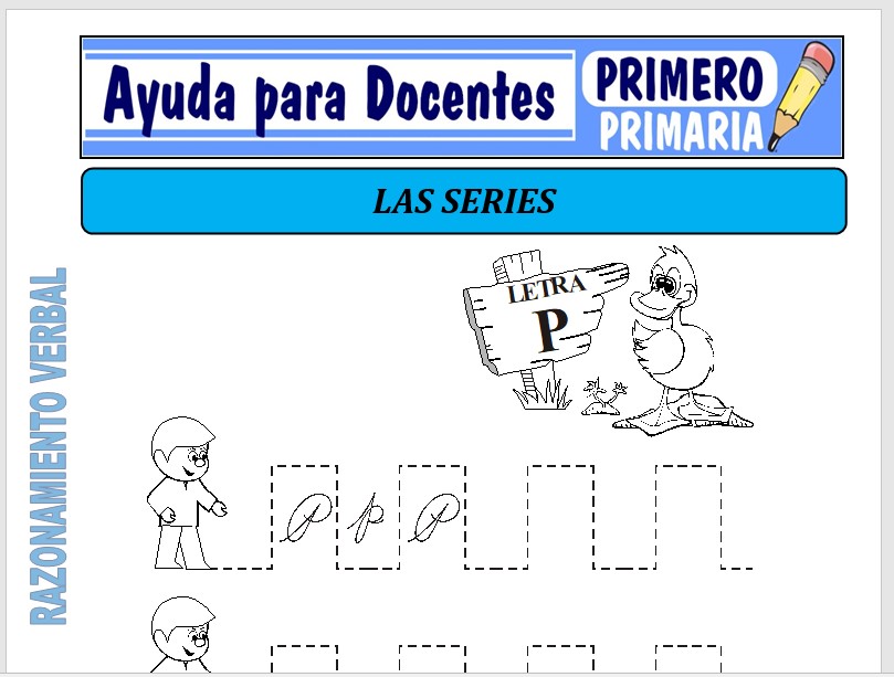 Modelo de la Ficha de Separata de Series para Primero de Primaria