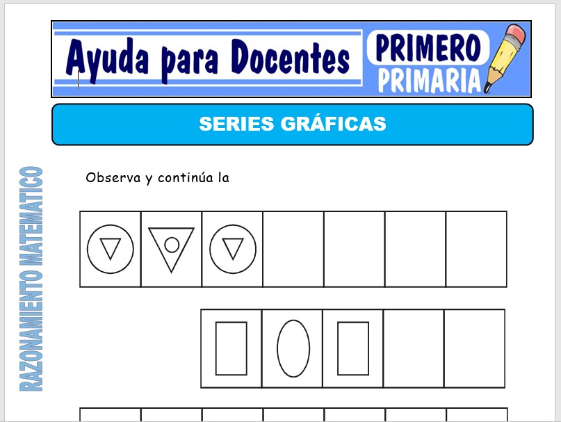 Modelo de la Ficha de Series Gráficas para Primero de Primaria