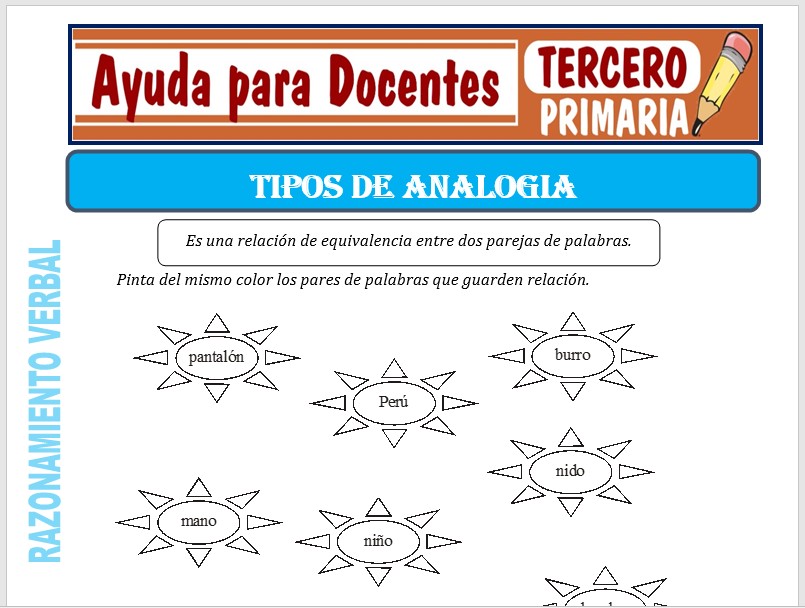 Modelo de la Ficha de Tipos Analógicos para Tercero de Primaria Modelo de la Ficha de Tipos Analógicos para Tercero de Primaria